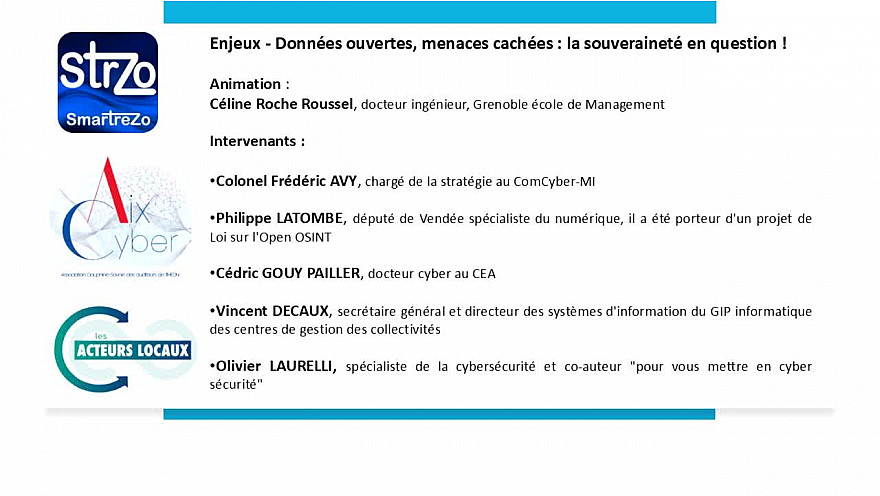 CyberAix - Table ronde Enjeux - Données ouvertes, menaces cachées : la souveraineté en question ! Acteurs Locaux les deux savoies